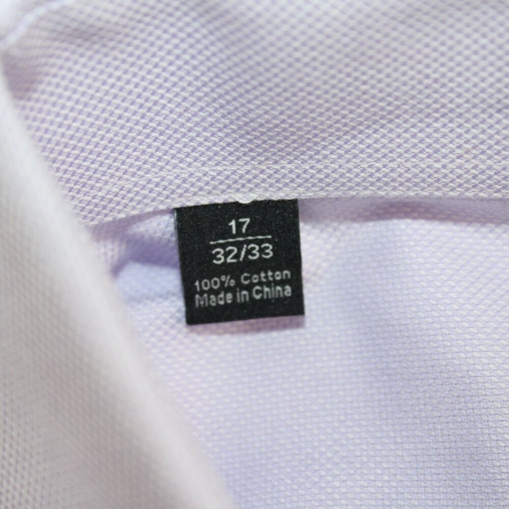David Donahue Mens Neck 17 Light Purple Dress Shirt Business Attire - Picture 11 of 11